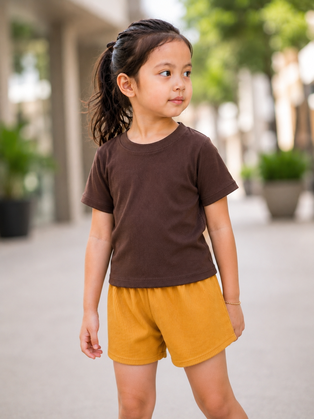 XDM-Kids Cotton Knitted Terno Set | Soft Stretch Ribbed Tee + Comfy Shorts
