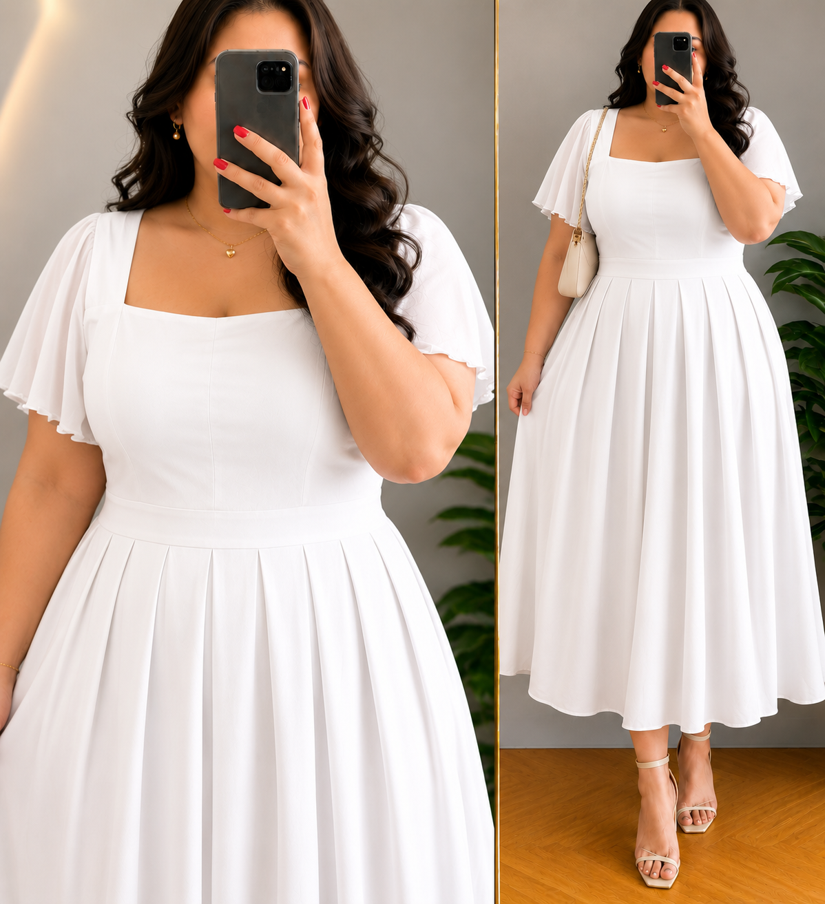 XDM-Celeste Premium Soft Linen Flare Dress | Classy Midi Dress for Women