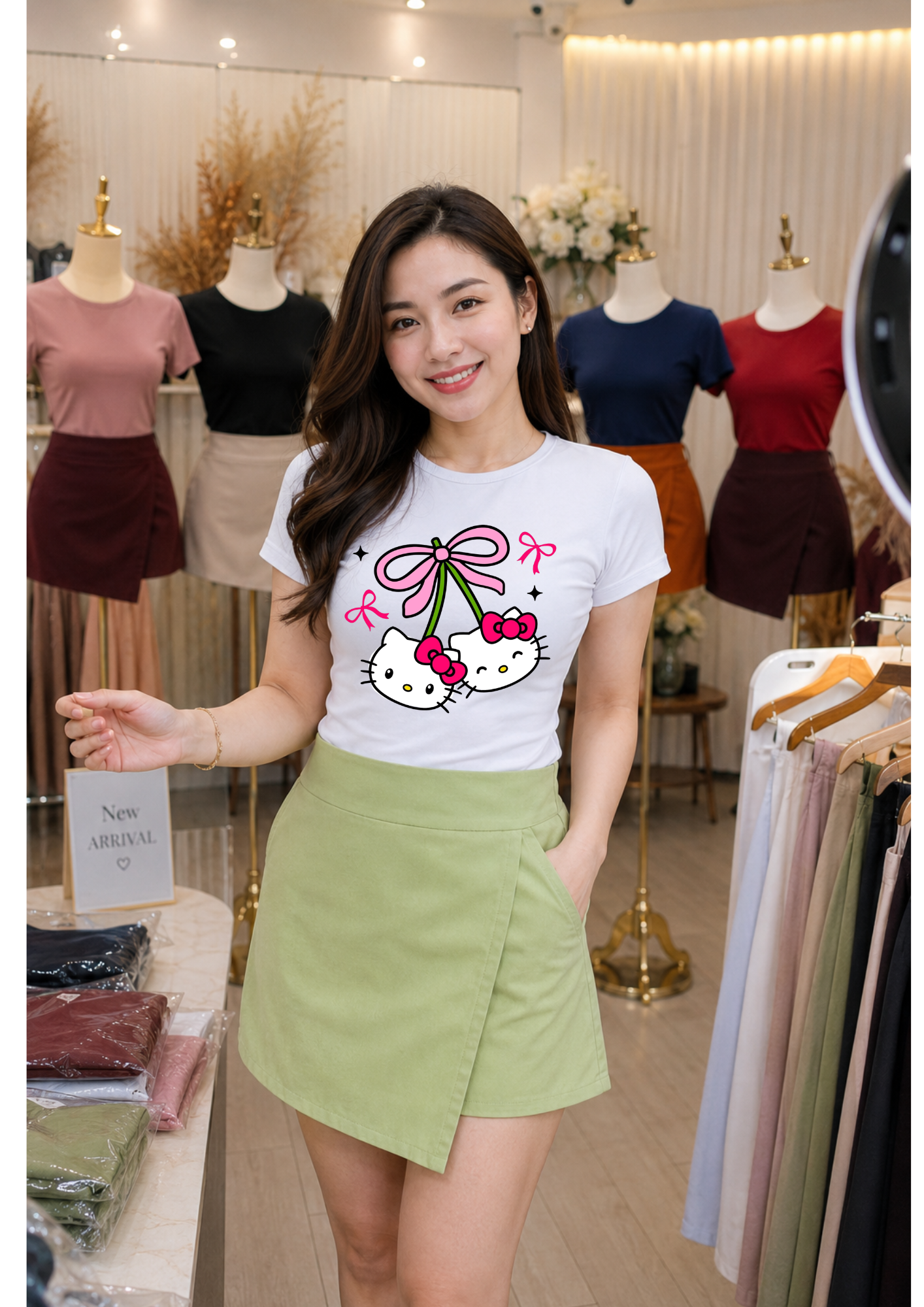 XDM-Korean-Inspired Terno Set | Double-Lined Top & Linen Wrap Skort