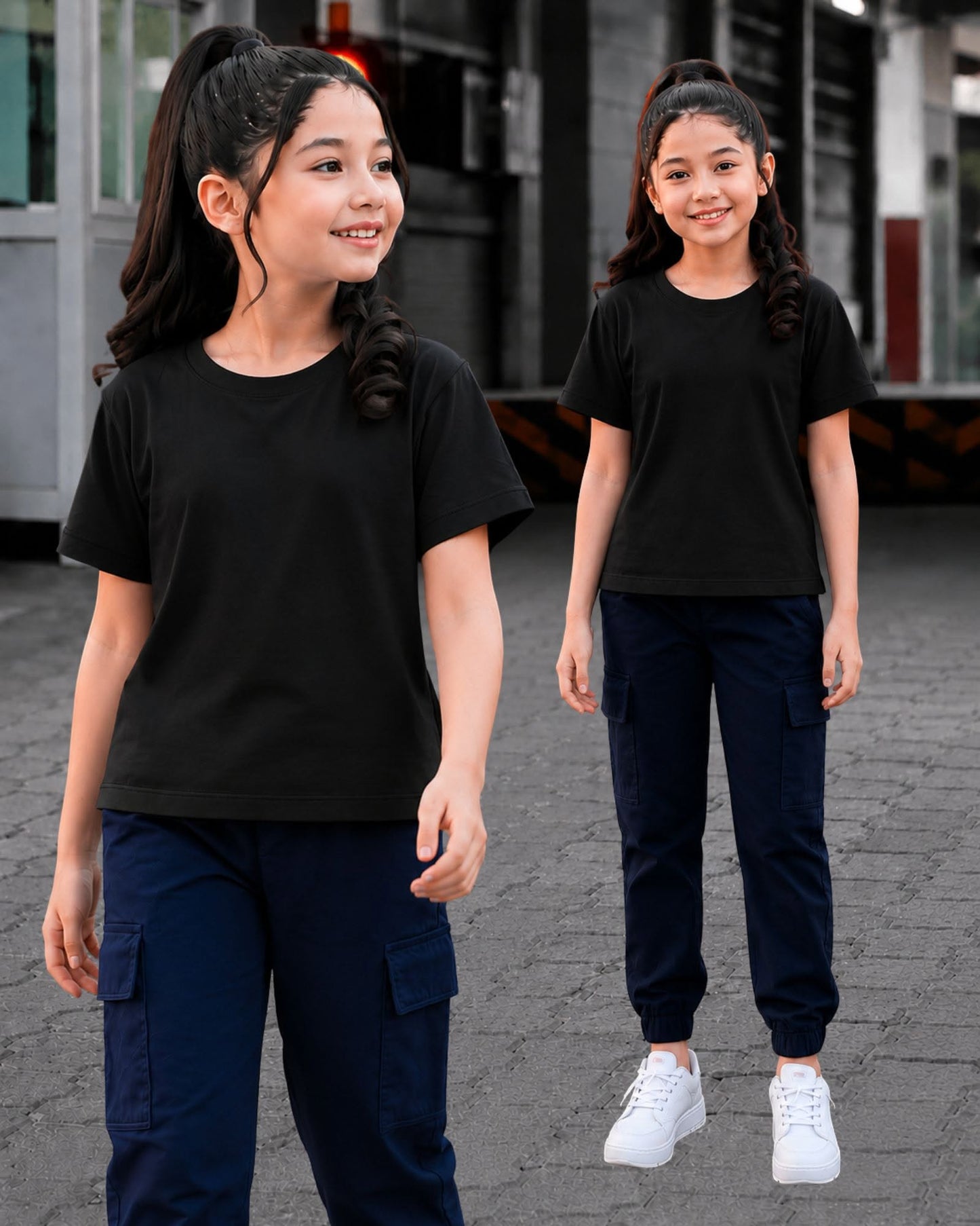 XDM-Elijah Kids Premium Cotton Terno Set | Makapal Cotton Shirt + Woven Cargo Jogger Pants