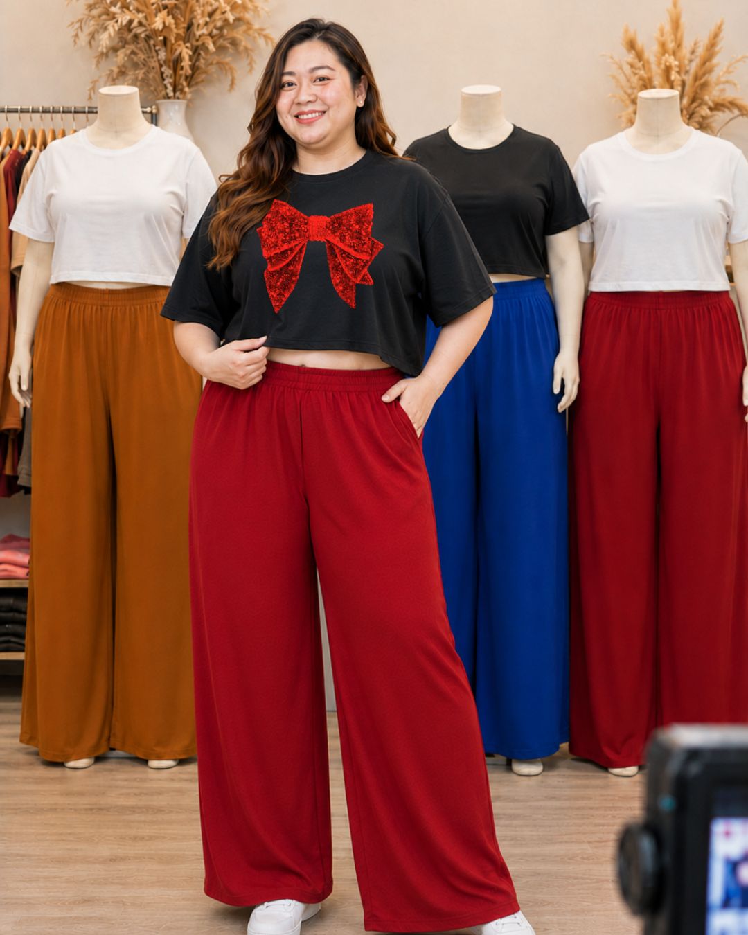 XDM Khycee Plus Size Terno Set | Oversized Crop Top + Wide Leg Pants