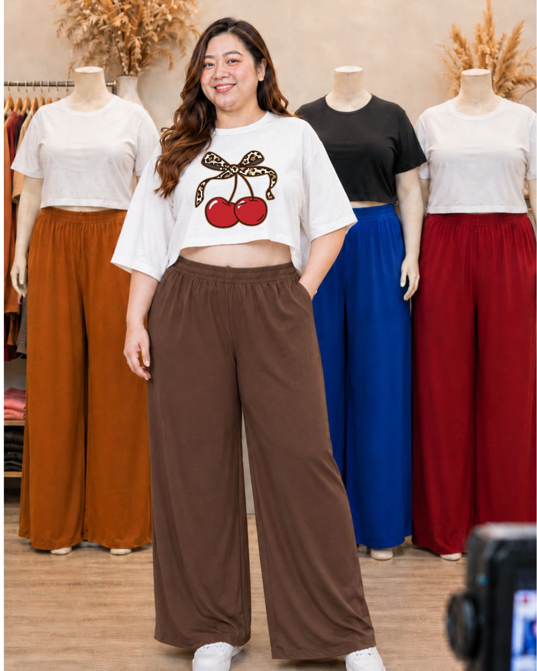 XDM Khycee Plus Size Terno Set | Oversized Crop Top + Wide Leg Pants