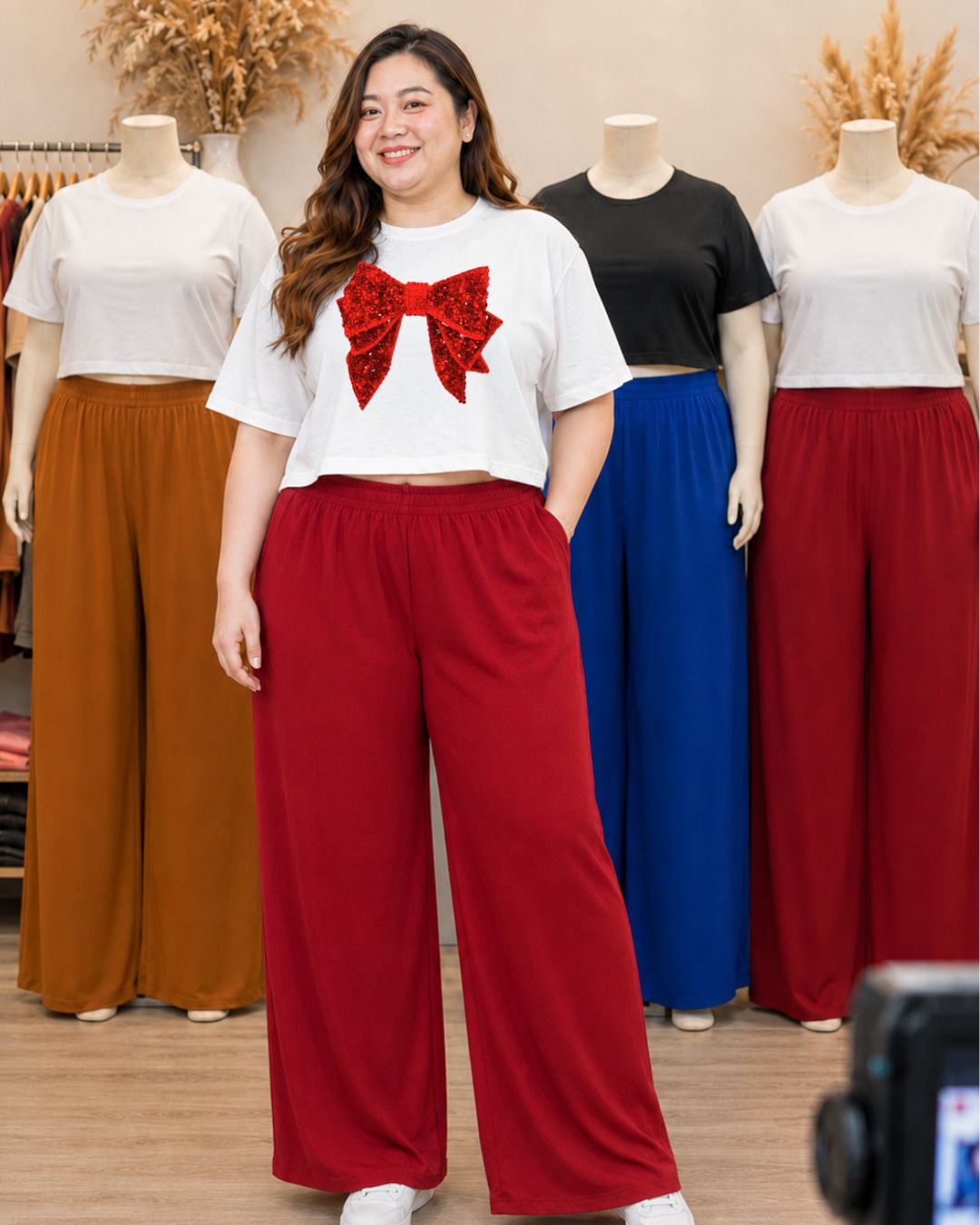 XDM Khycee Plus Size Terno Set | Oversized Crop Top + Wide Leg Pants