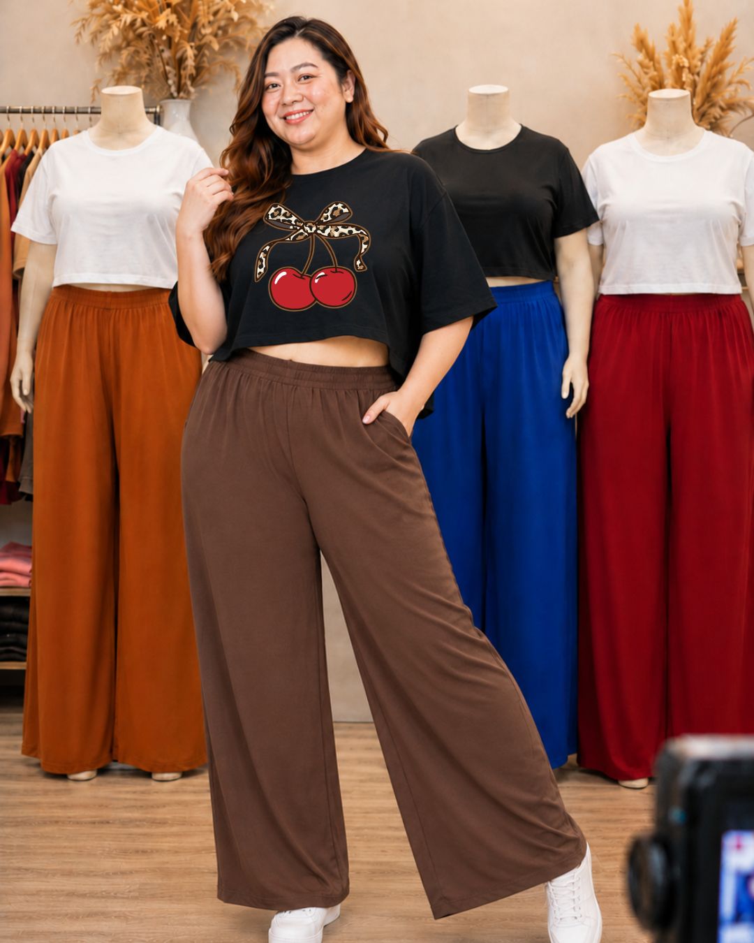 XDM Khycee Plus Size Terno Set | Oversized Crop Top + Wide Leg Pants
