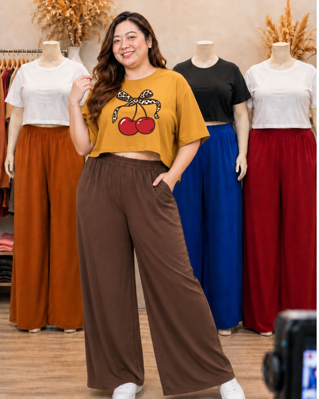 XDM Khycee Plus Size Terno Set | Oversized Crop Top + Wide Leg Pants