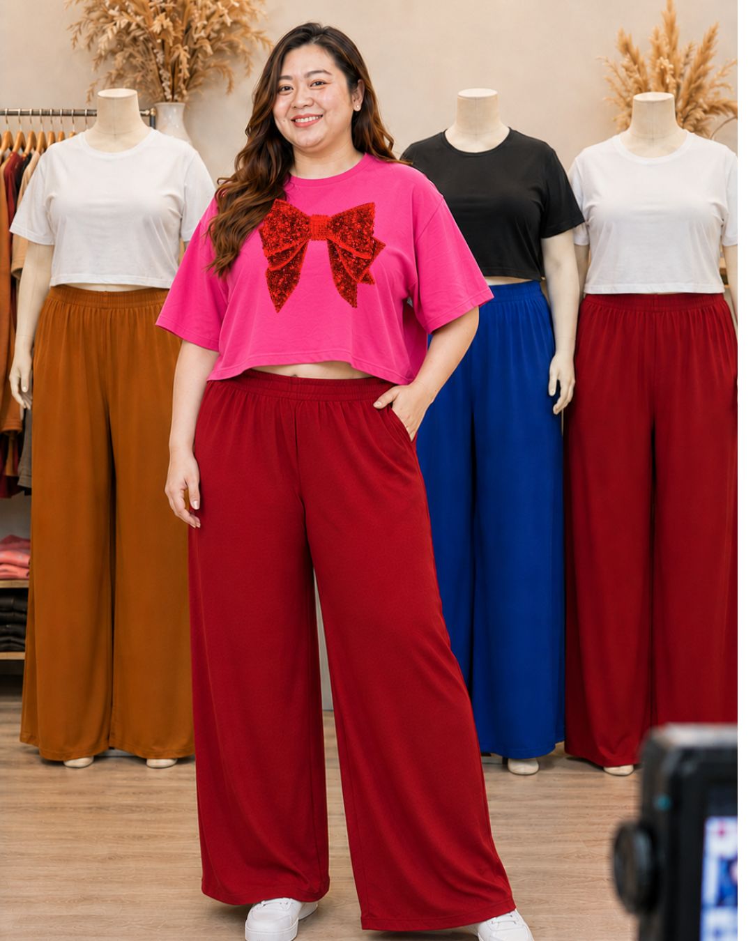 XDM Khycee Plus Size Terno Set | Oversized Crop Top + Wide Leg Pants
