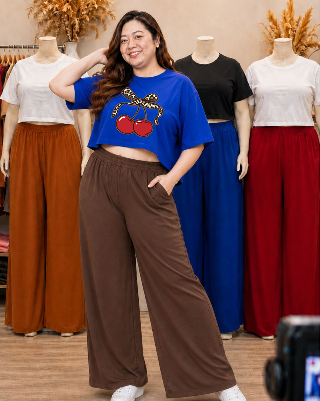 XDM Khycee Plus Size Terno Set | Oversized Crop Top + Wide Leg Pants