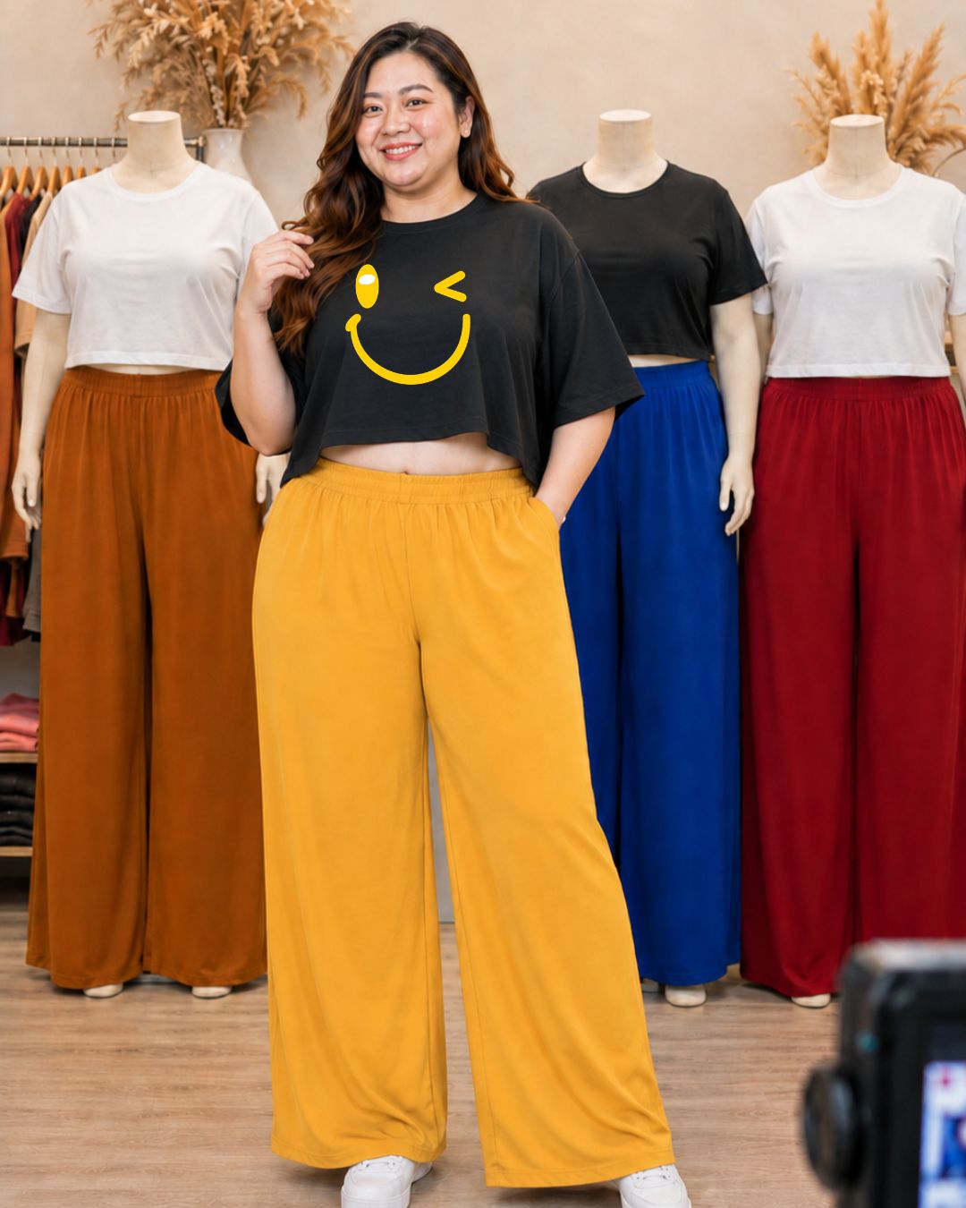 XDM Khycee Plus Size Terno Set | Oversized Crop Top + Wide Leg Pants
