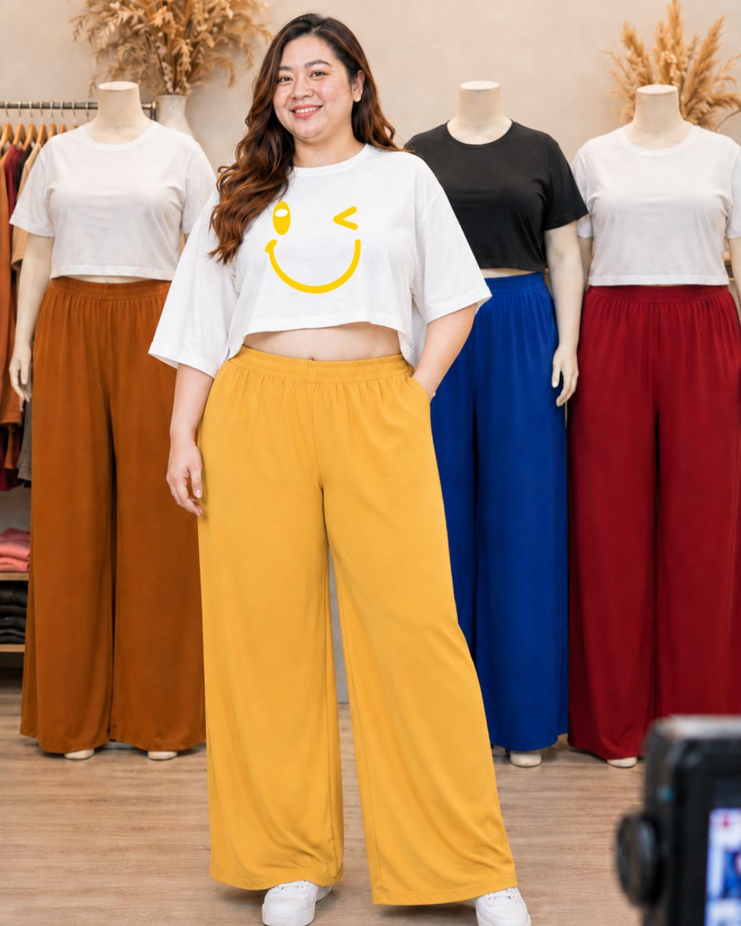 XDM Khycee Plus Size Terno Set | Oversized Crop Top + Wide Leg Pants
