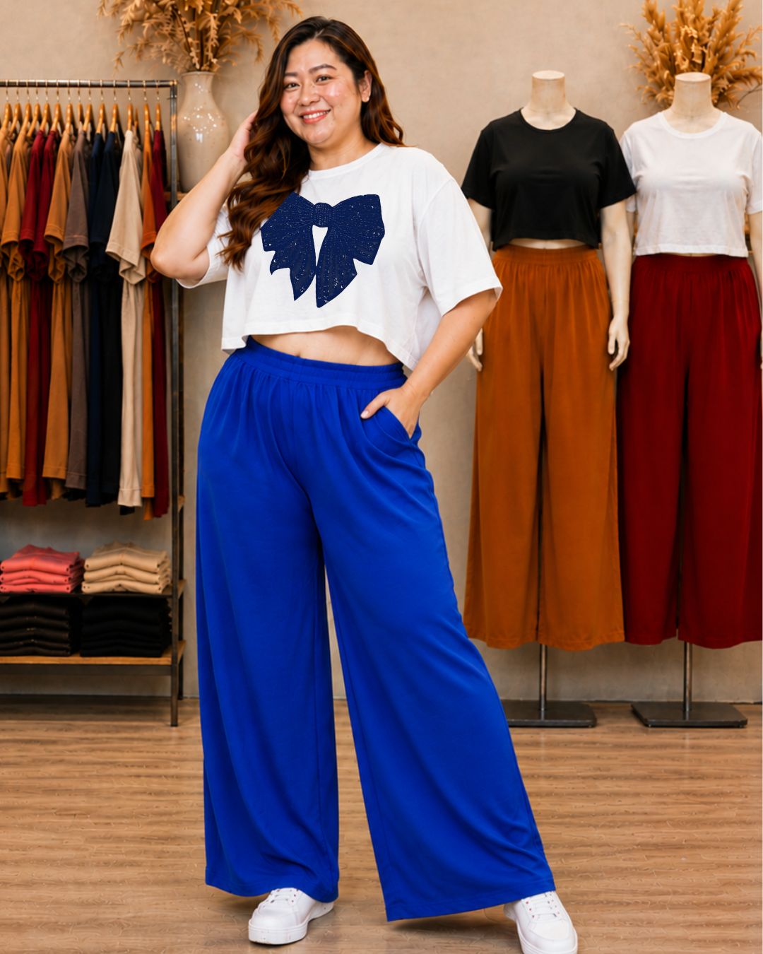 XDM Khycee Plus Size Terno Set | Oversized Crop Top + Wide Leg Pants