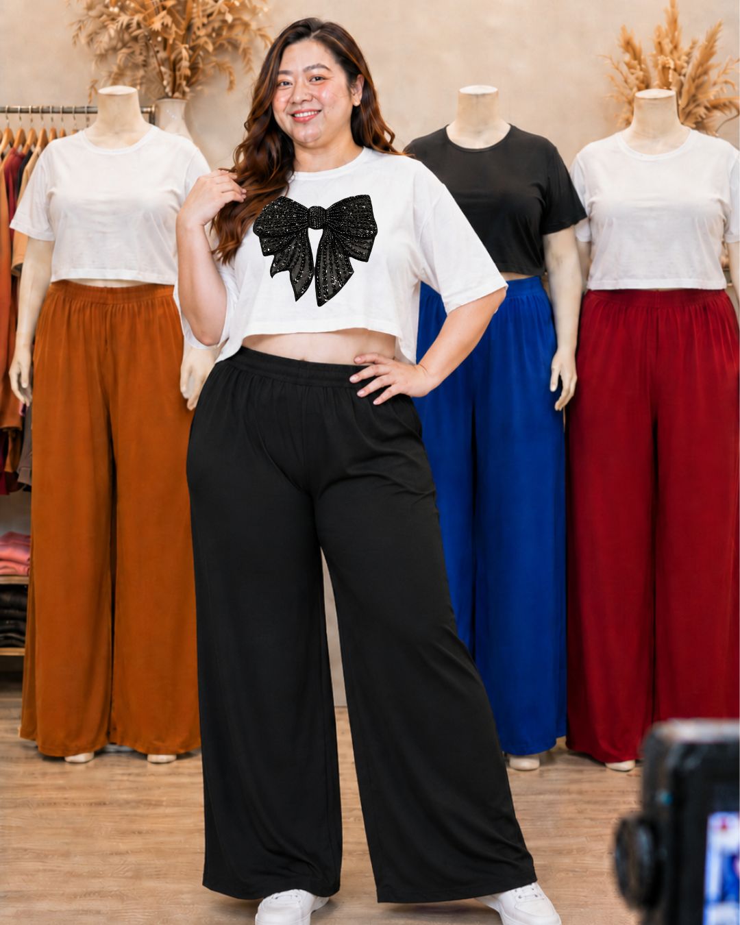 XDM Khycee Plus Size Terno Set | Oversized Crop Top + Wide Leg Pants
