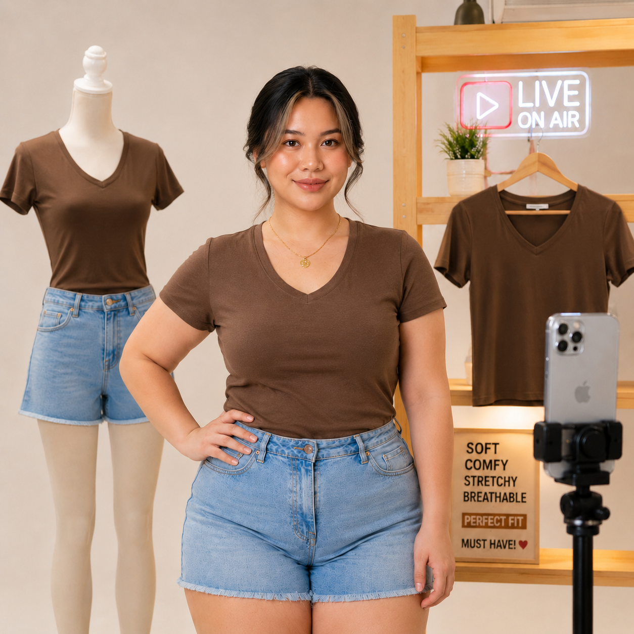 XDM-Viral Comfort V-Neck Top – Premium Cotton Spandex