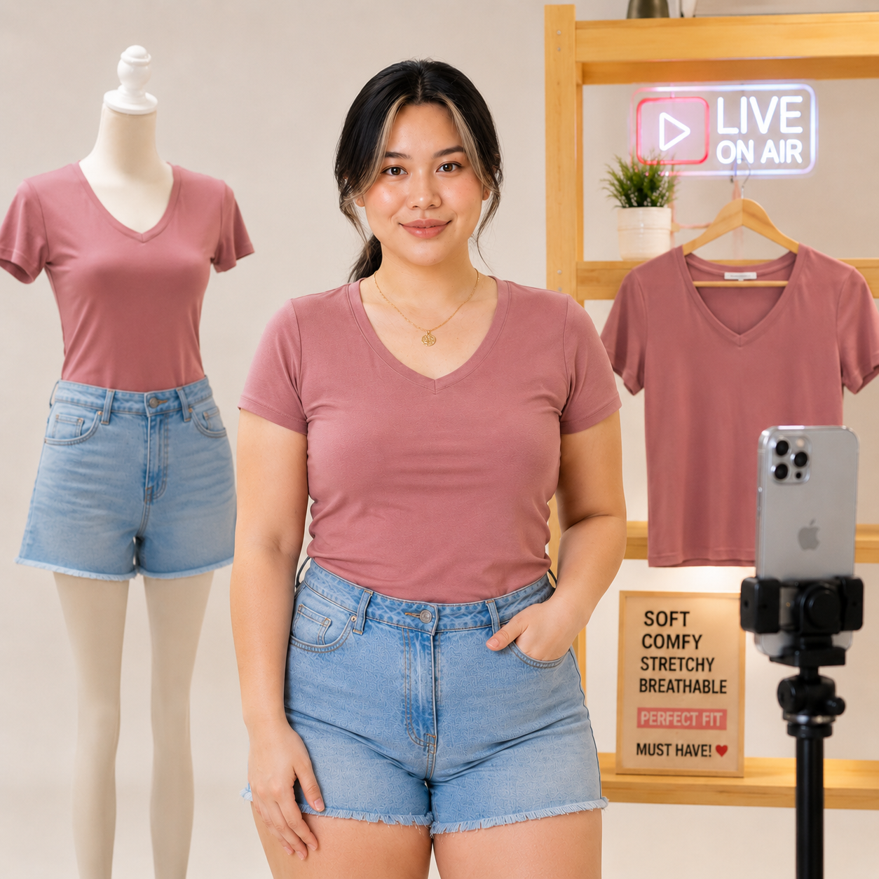 XDM-Viral Comfort V-Neck Top – Premium Cotton Spandex