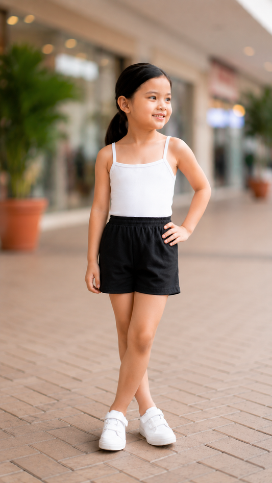 XDM-Kids Cotton Spandex Camisole Top & Cotton Linen Shorts Set