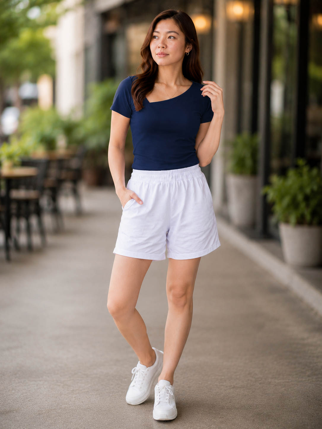XDM- Stretch Cotton Spandex Top & Shorts Outfit Terno Set