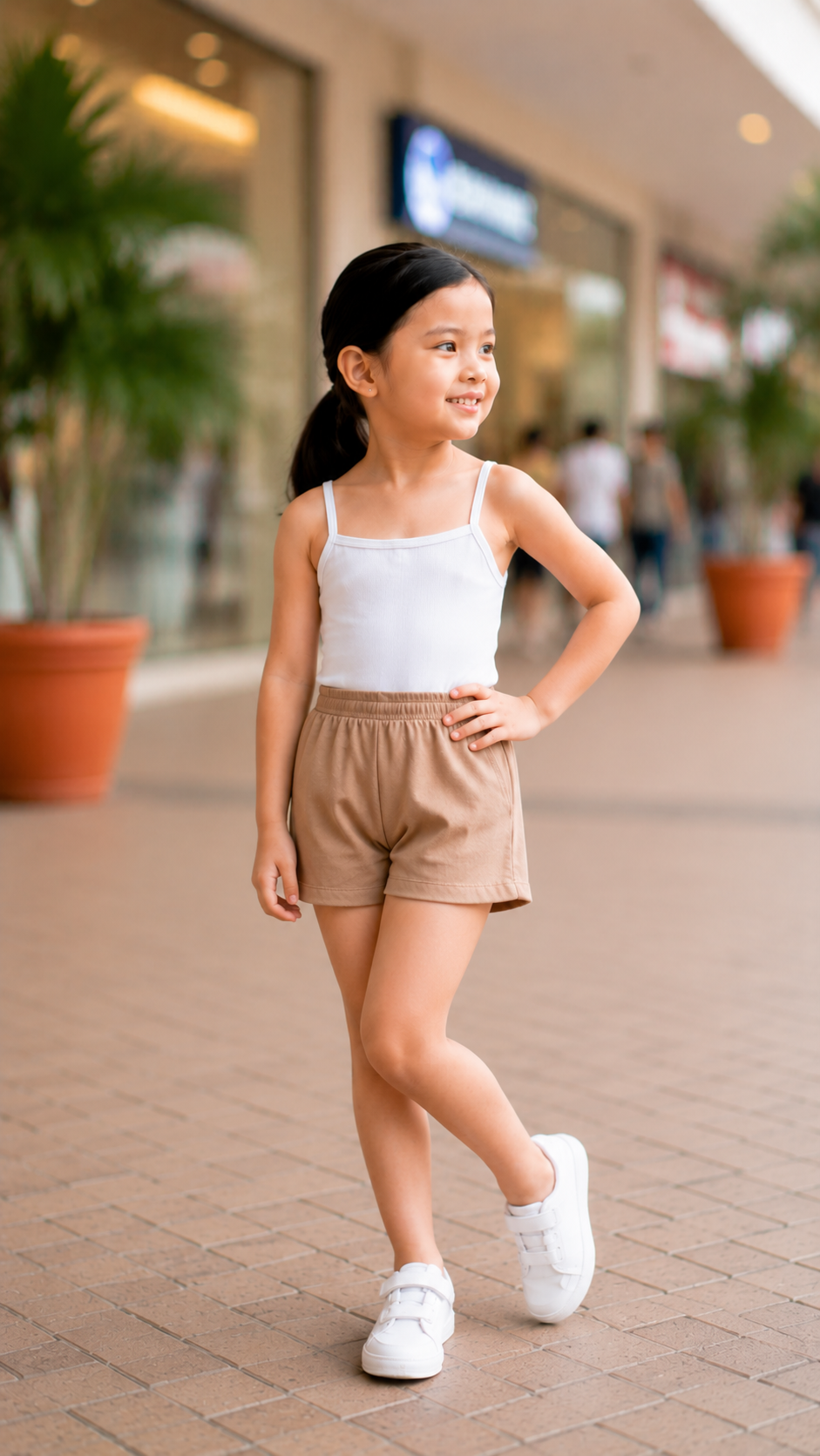 XDM-Kids Cotton Spandex Camisole Top & Cotton Linen Shorts Set
