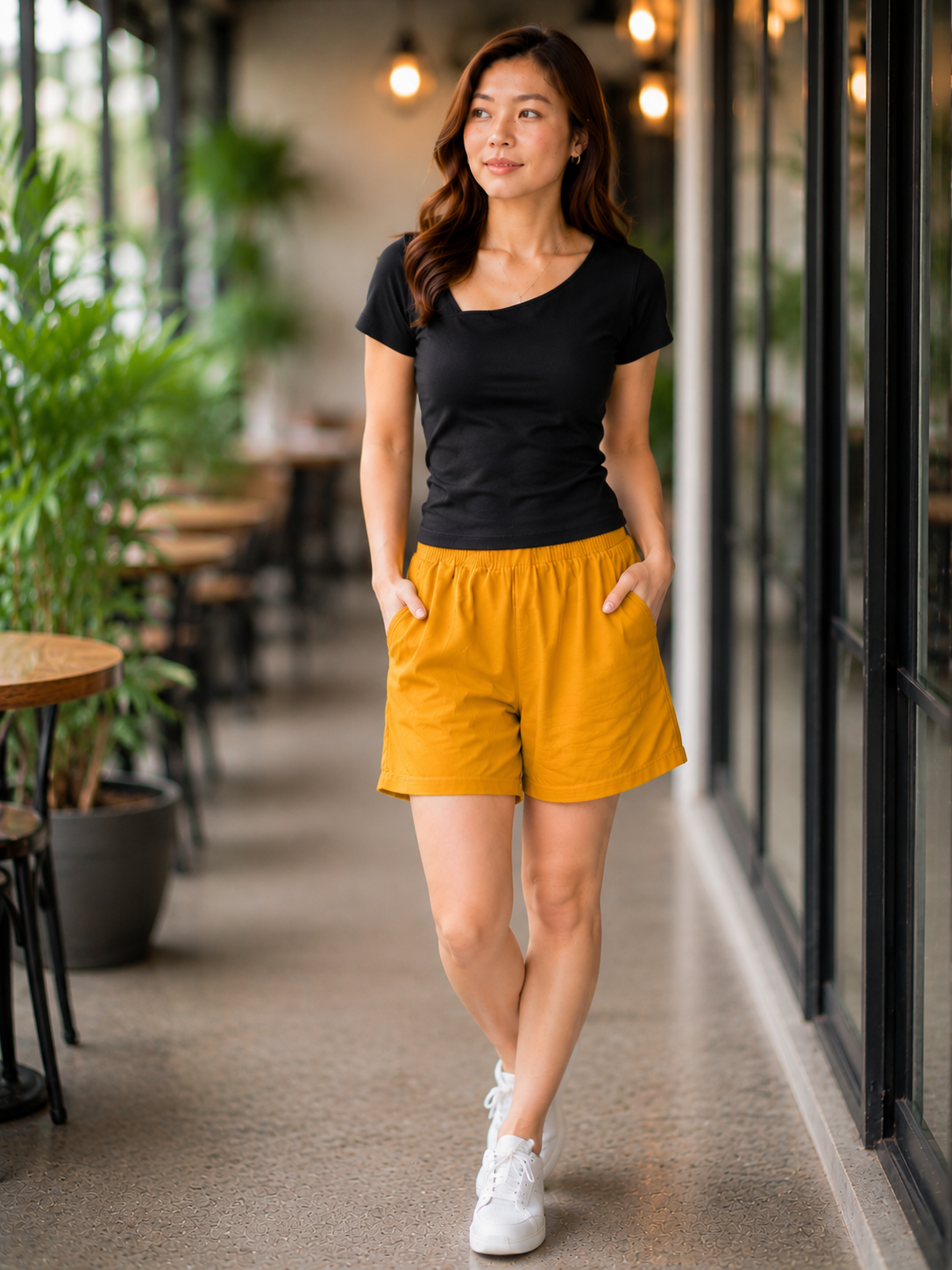 XDM- Stretch Cotton Spandex Top & Shorts Outfit Terno Set