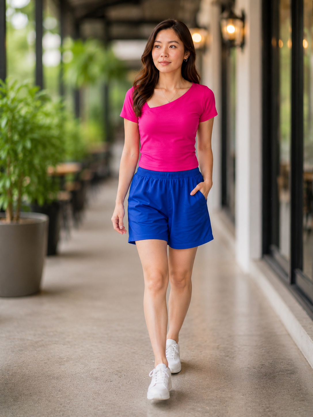 XDM- Stretch Cotton Spandex Top & Shorts Outfit Terno Set
