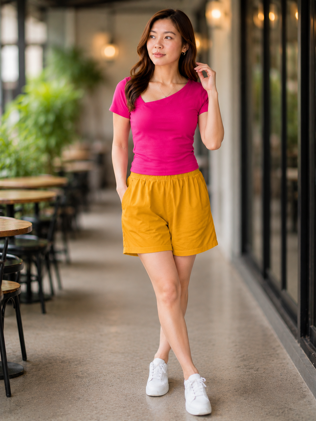 XDM- Stretch Cotton Spandex Top & Shorts Outfit Terno Set