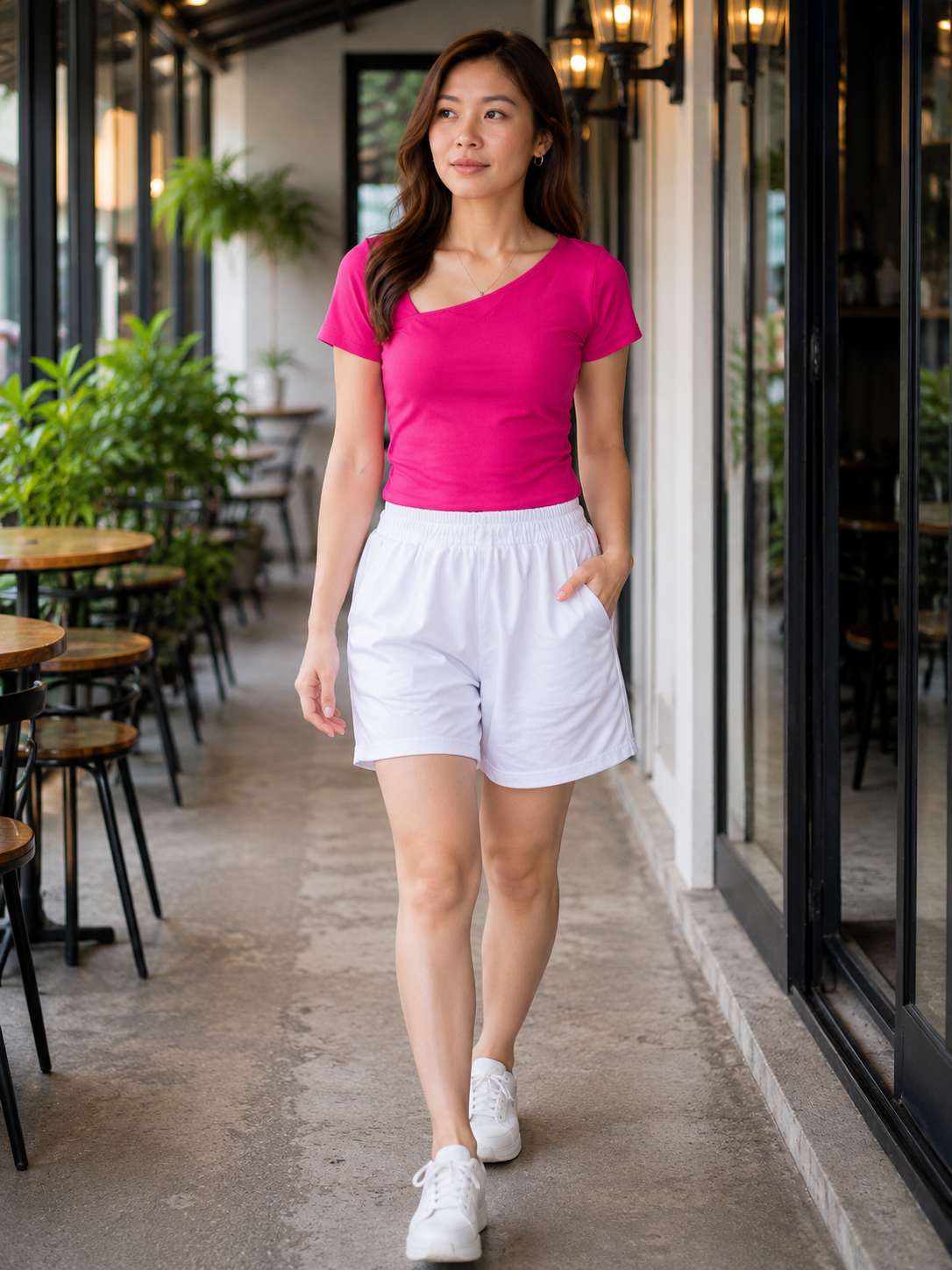 XDM- Stretch Cotton Spandex Top & Shorts Outfit Terno Set