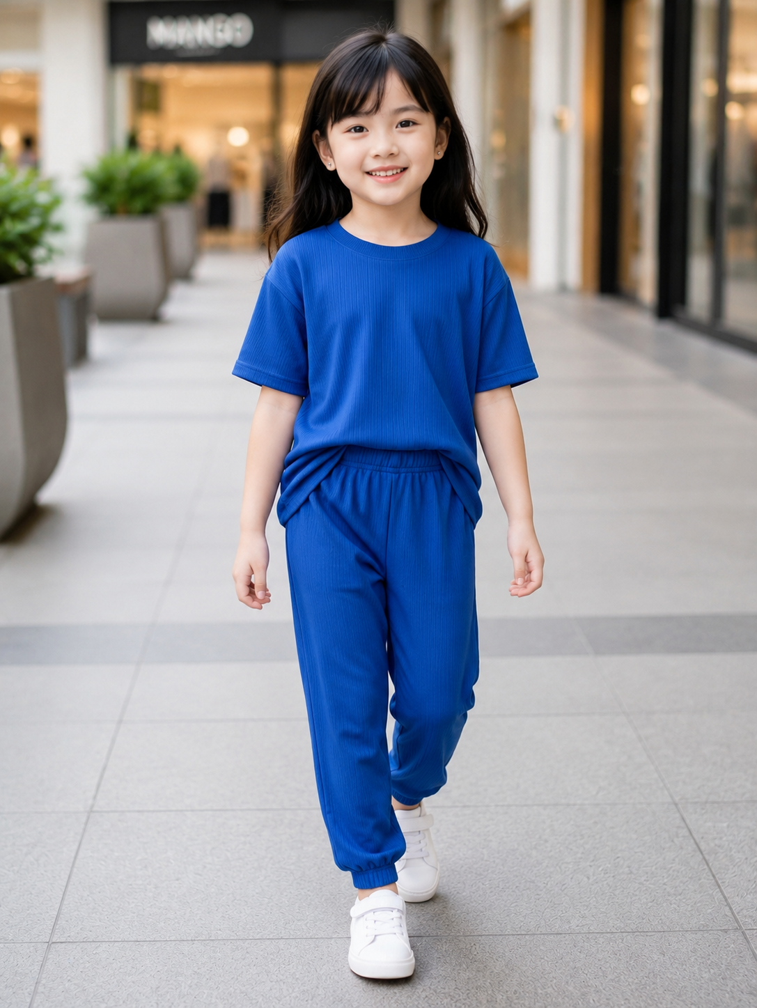 XDM-Kids Ribbed Cotton Knitted Terno Set | Soft Stretch Co-Ord Outfit with Ankle Cuffs | Best Fit for 5-8 Years Old
