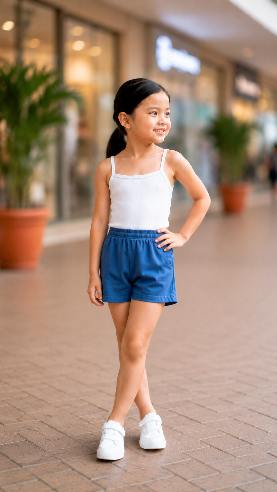 XDM-Kids Cotton Spandex Camisole Top & Cotton Linen Shorts Set