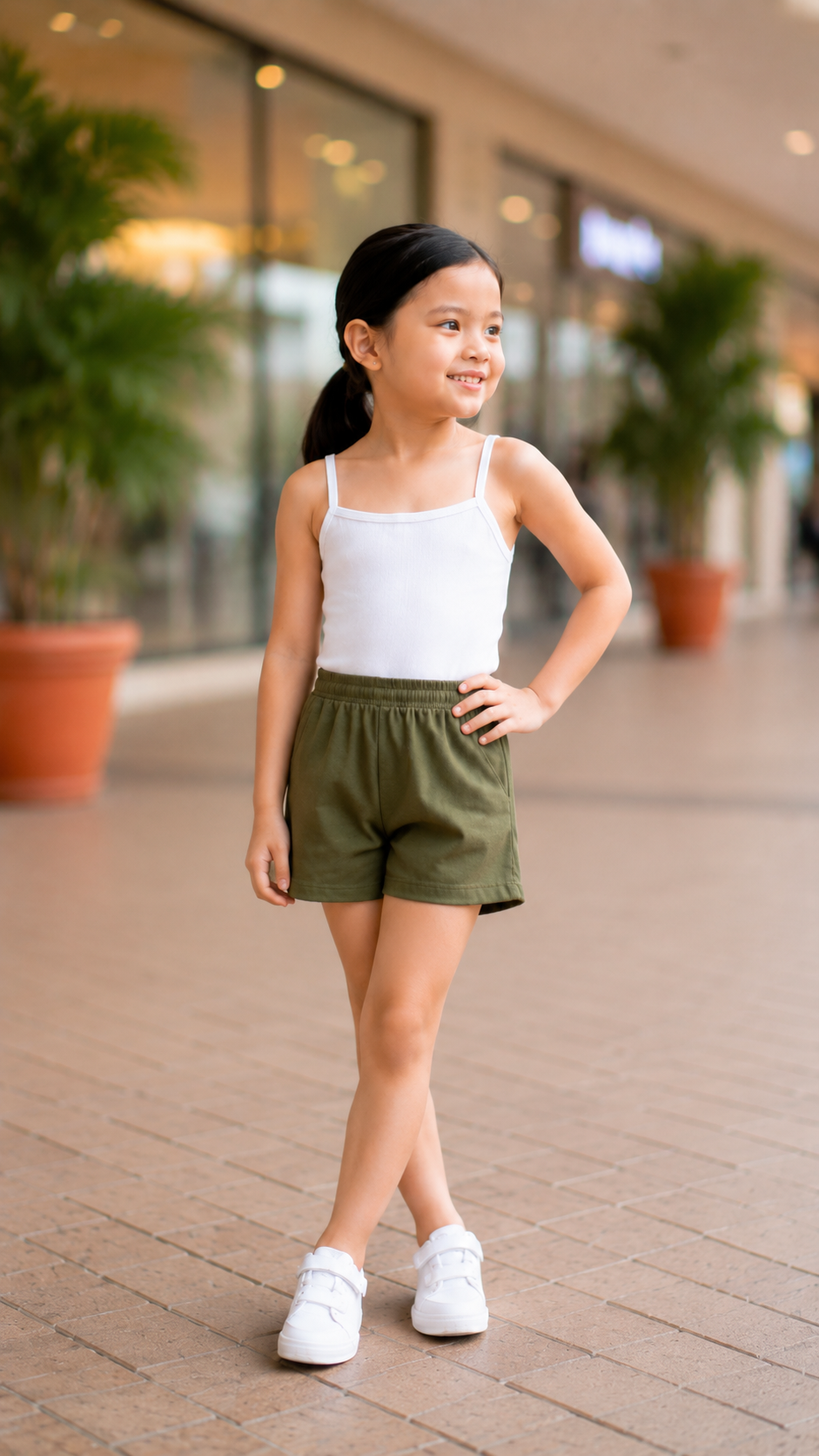 XDM-Kids Cotton Spandex Camisole Top & Cotton Linen Shorts Set