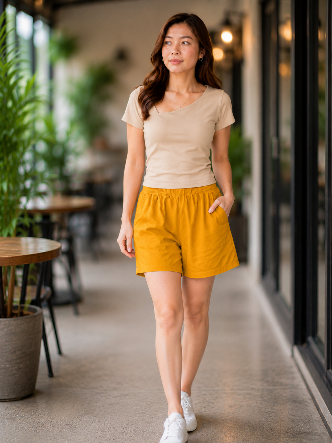 XDM- Stretch Cotton Spandex Top & Shorts Outfit Terno Set