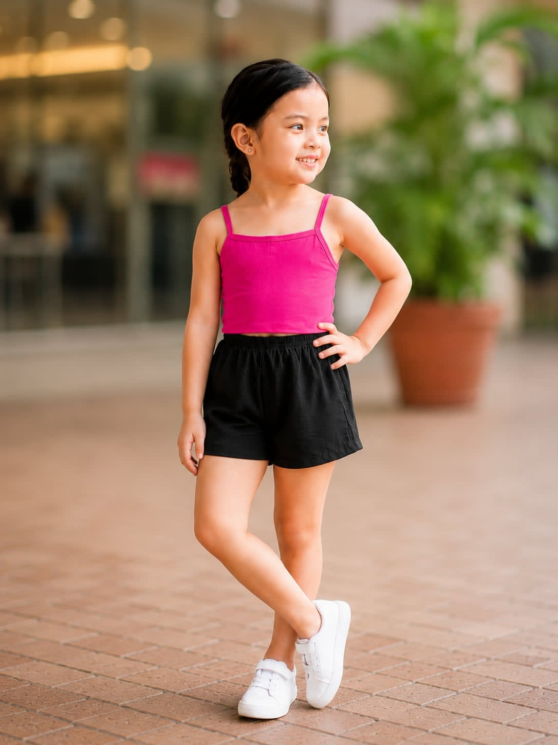 XDM-Kids Cotton Spandex Camisole Top & Cotton Linen Shorts Set