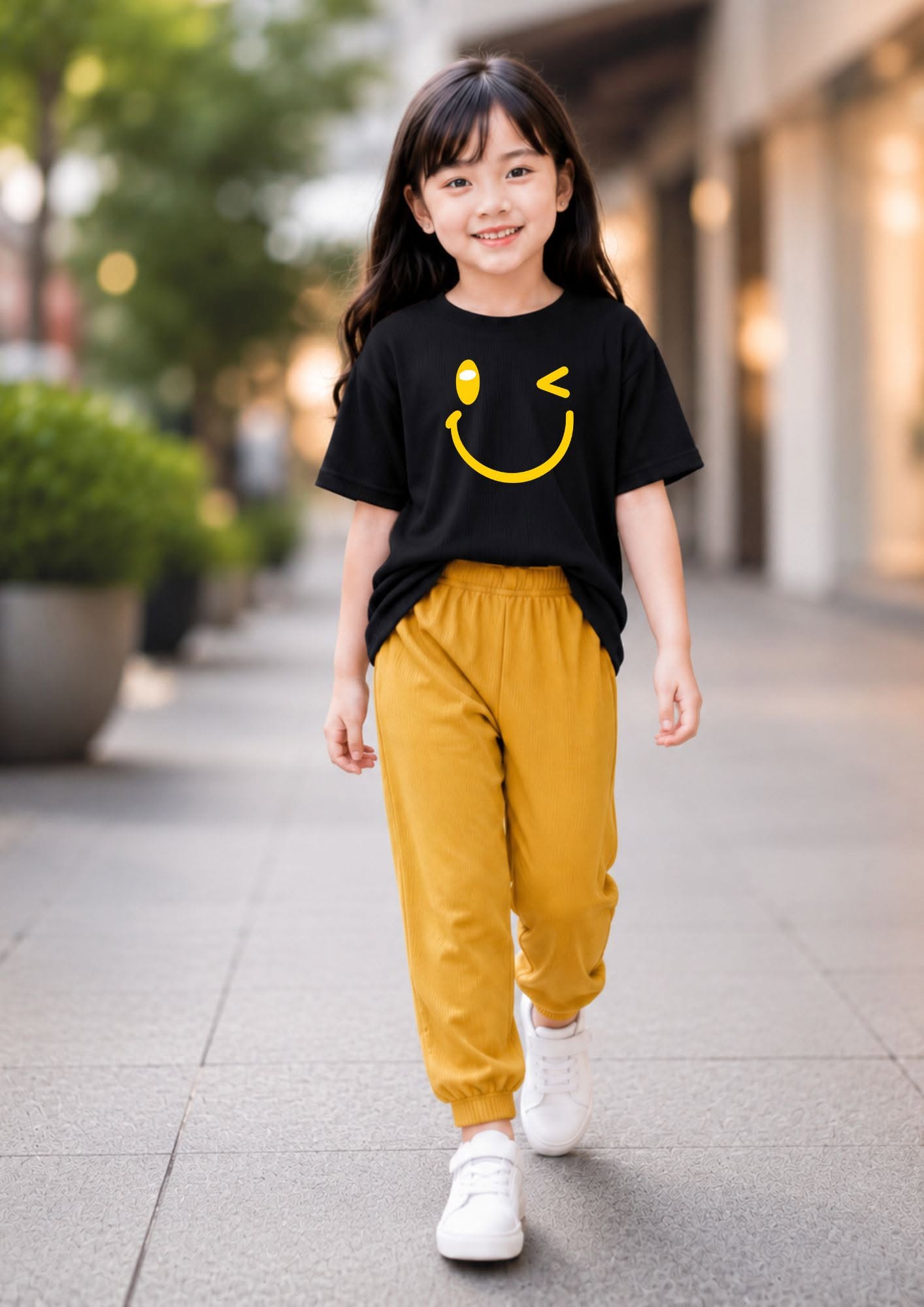 XDM-Kids Ribbed Cotton Knitted Terno Set | Soft Stretch Co-Ord Outfit with Ankle Cuffs | Best Fit for 5-8 Years Old