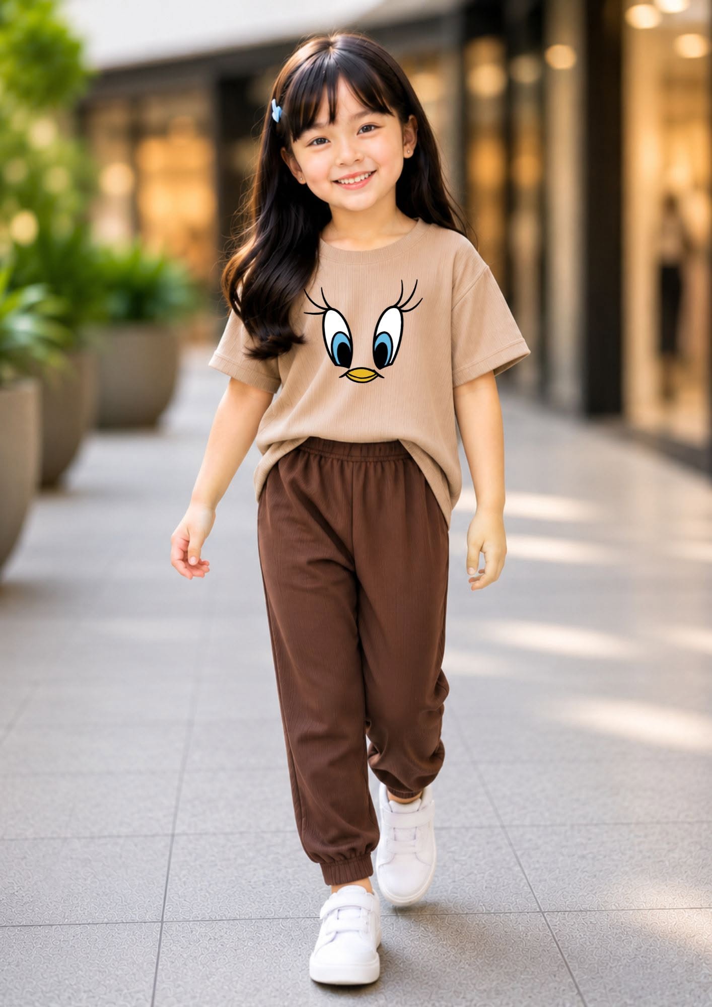XDM-Kids Ribbed Cotton Knitted Terno Set | Soft Stretch Co-Ord Outfit with Ankle Cuffs | Best Fit for 5-8 Years Old