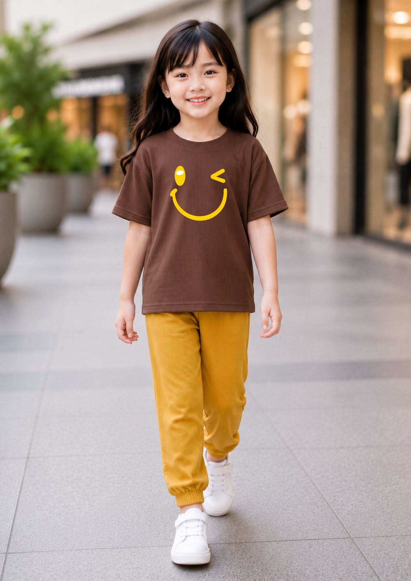 XDM-Kids Ribbed Cotton Knitted Terno Set | Soft Stretch Co-Ord Outfit with Ankle Cuffs | Best Fit for 5-8 Years Old