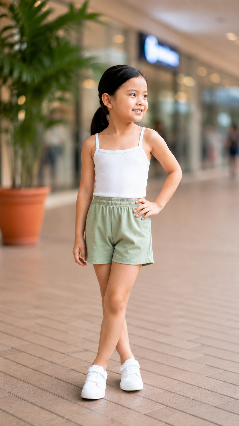 XDM-Kids Cotton Spandex Camisole Top & Cotton Linen Shorts Set
