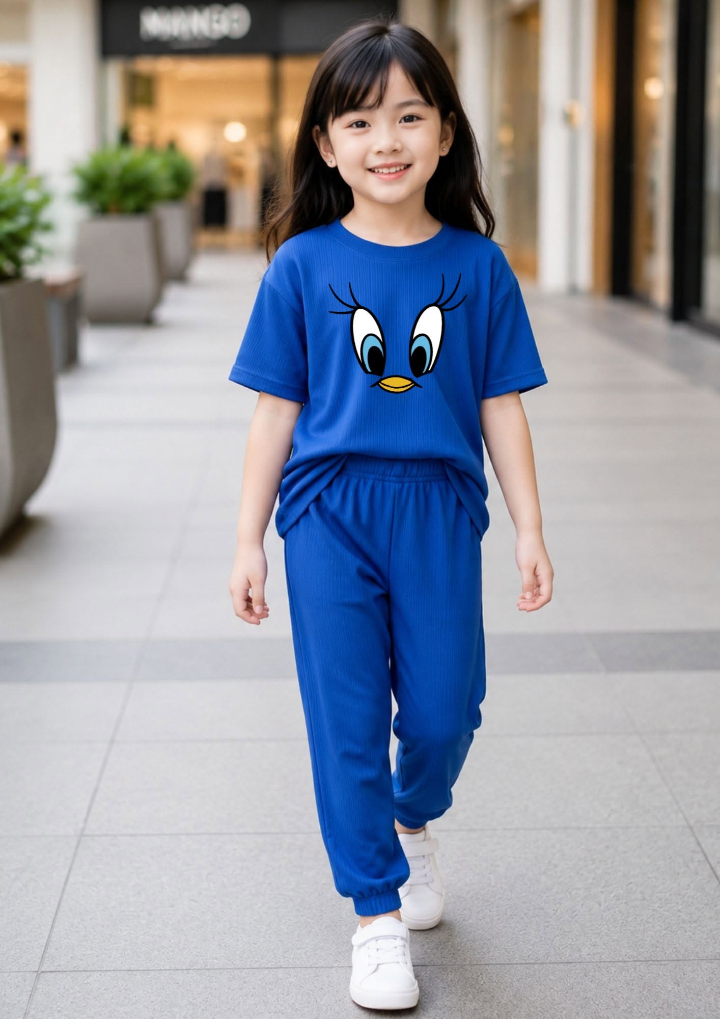 XDM-Kids Ribbed Cotton Knitted Terno Set | Soft Stretch Co-Ord Outfit with Ankle Cuffs | Best Fit for 5-8 Years Old
