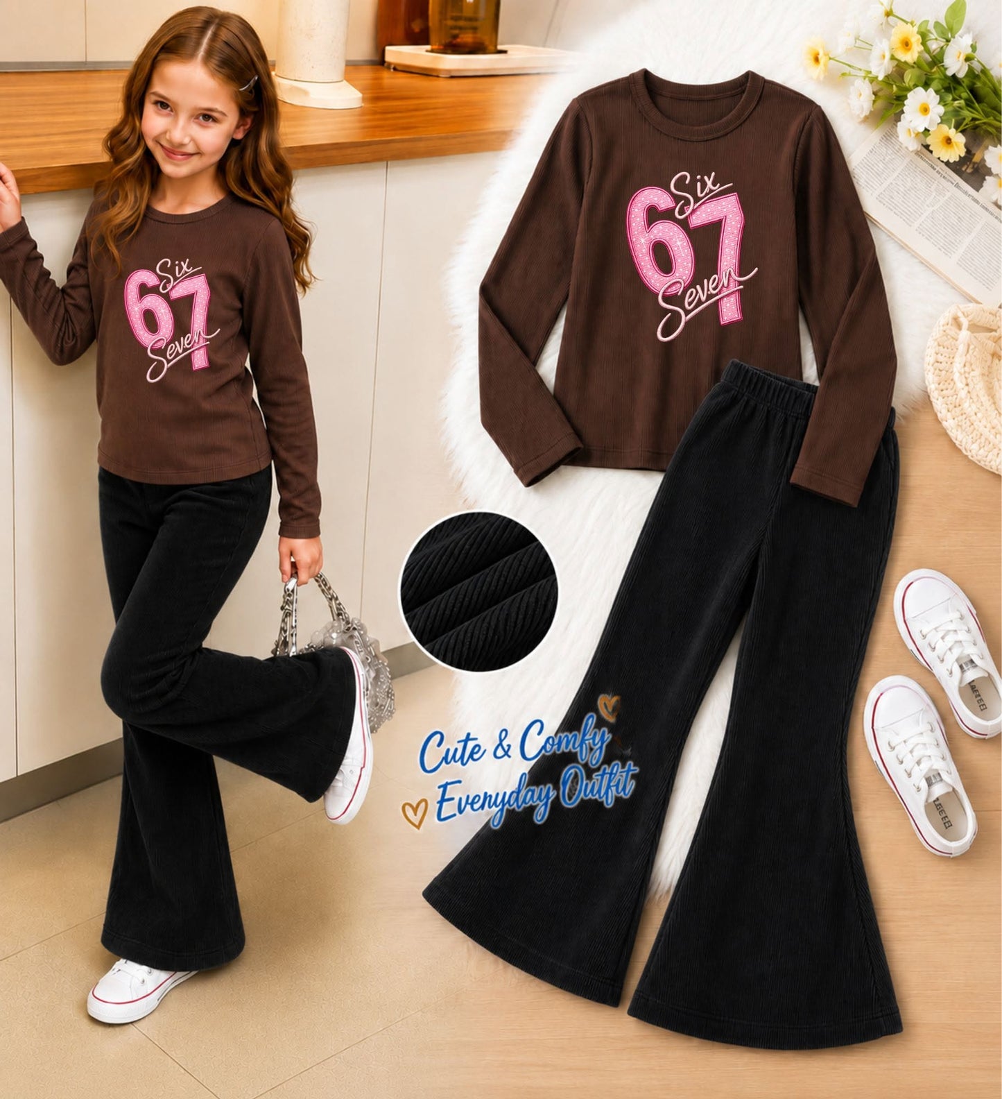 XDM-Mini Fashionista Long Sleeve & Flare Pants Set