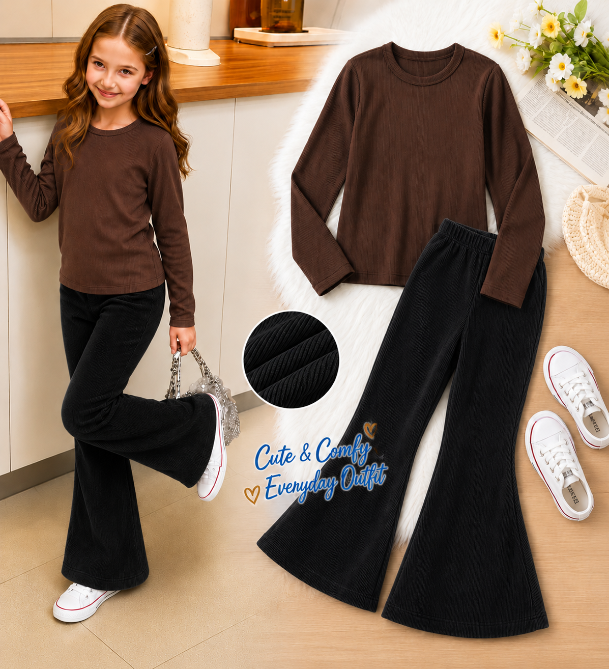 XDM-Mini Fashionista Long Sleeve & Flare Pants Set