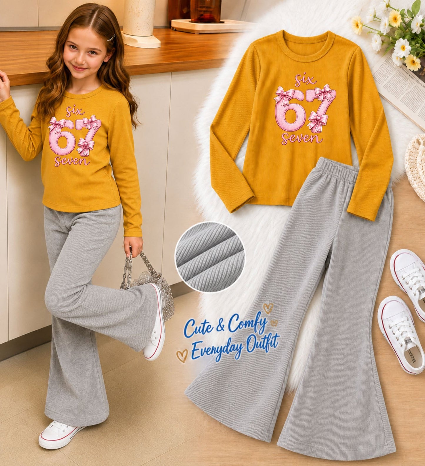 XDM-Mini Fashionista Long Sleeve & Flare Pants Set