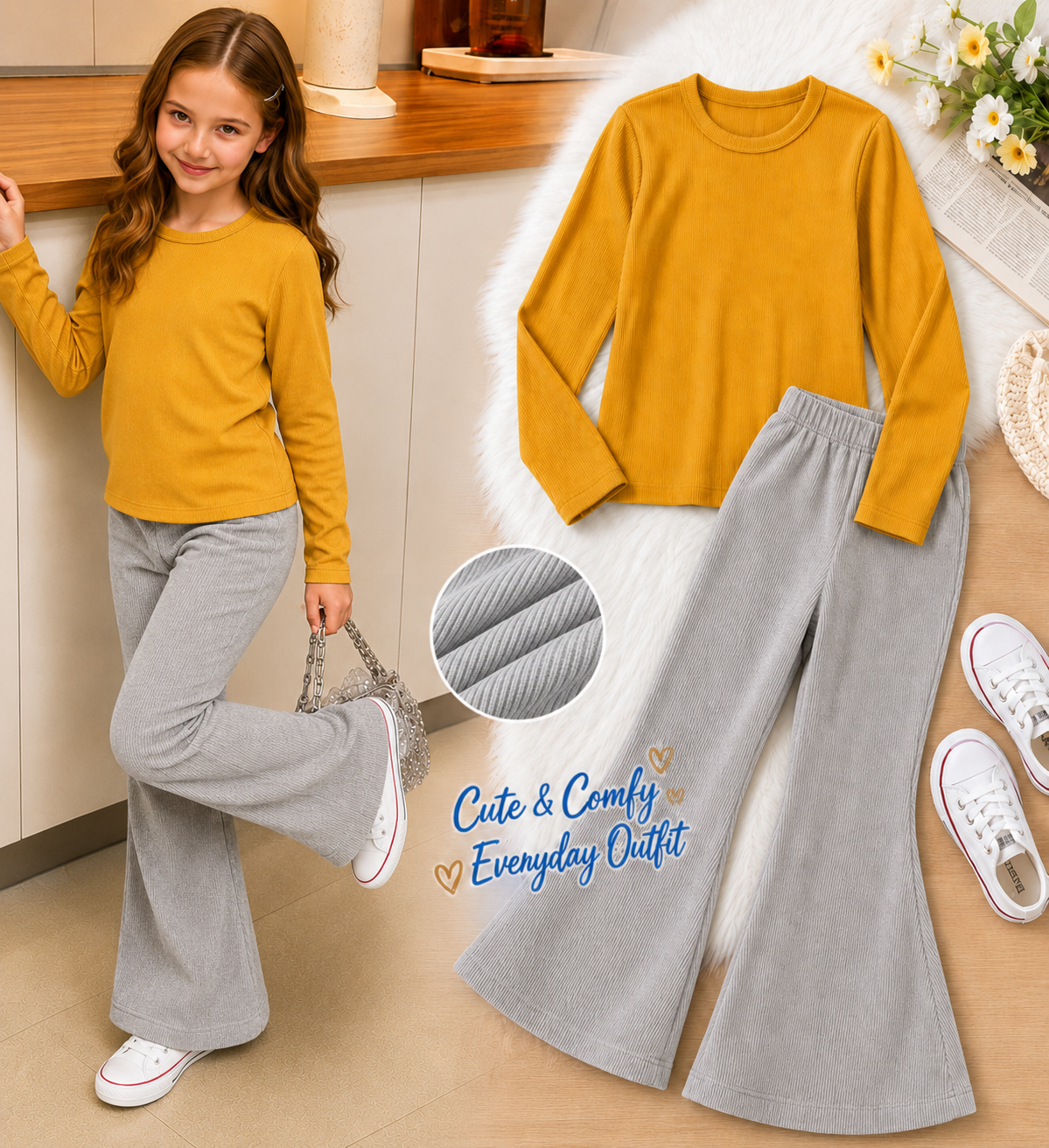 XDM-Mini Fashionista Long Sleeve & Flare Pants Set