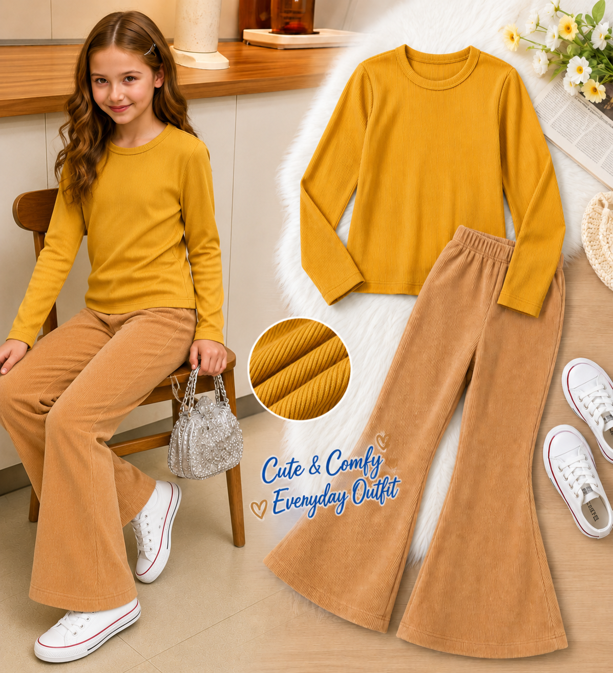 XDM-Mini Fashionista Long Sleeve & Flare Pants Set