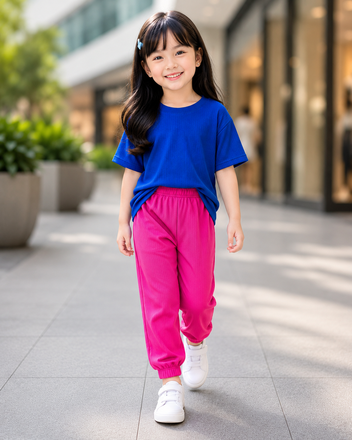 XDM-Kids Ribbed Cotton Knitted Terno Set | Soft Stretch Co-Ord Outfit with Ankle Cuffs | Best Fit for 5-8 Years Old