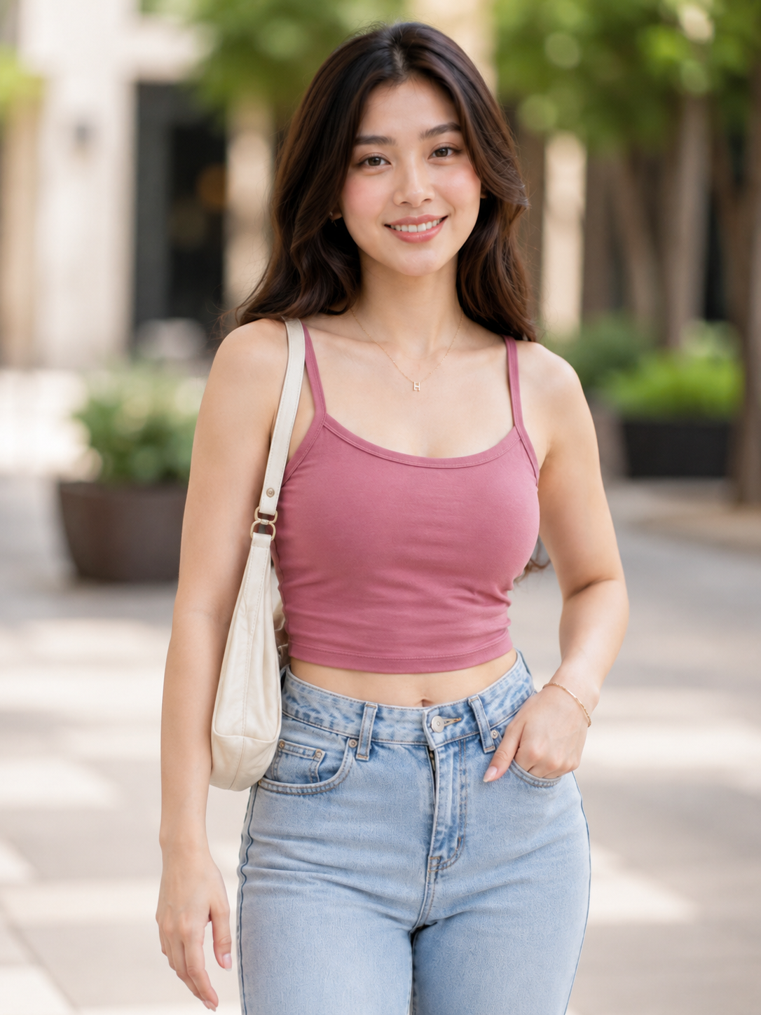 XDM-Women's Double-Lined Basic Cami Top