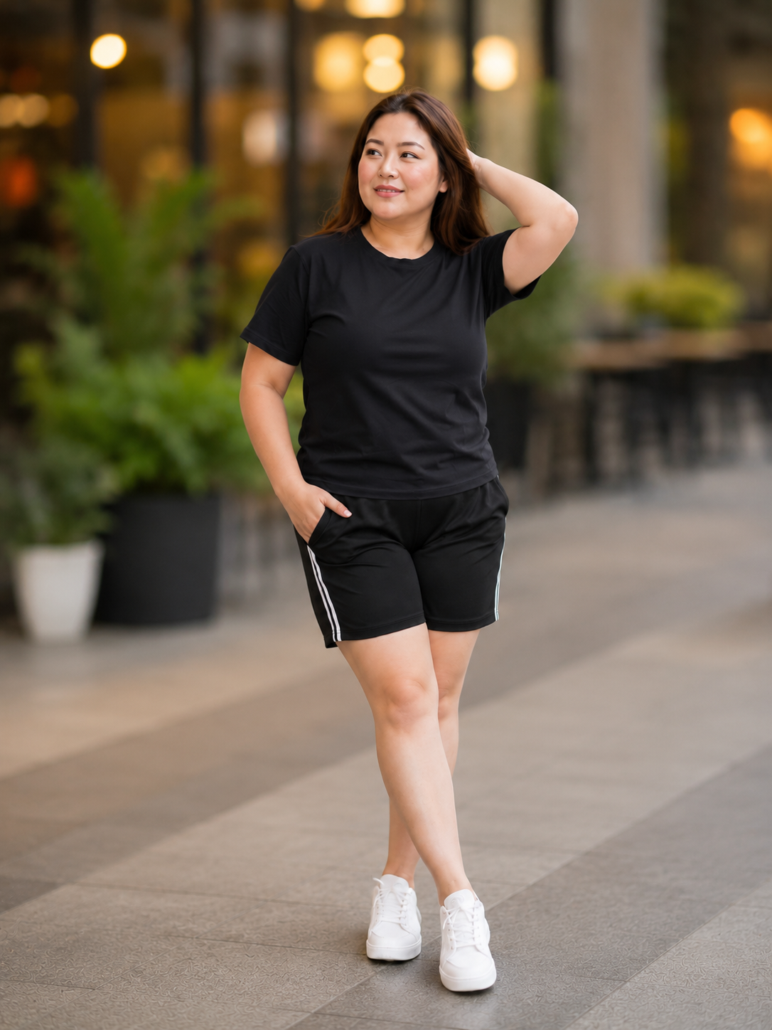 XDM-Korean-Inspired Plus Size Terno Set | Stretch Cotton Spandex Shirt + Premium Yonex Shorts