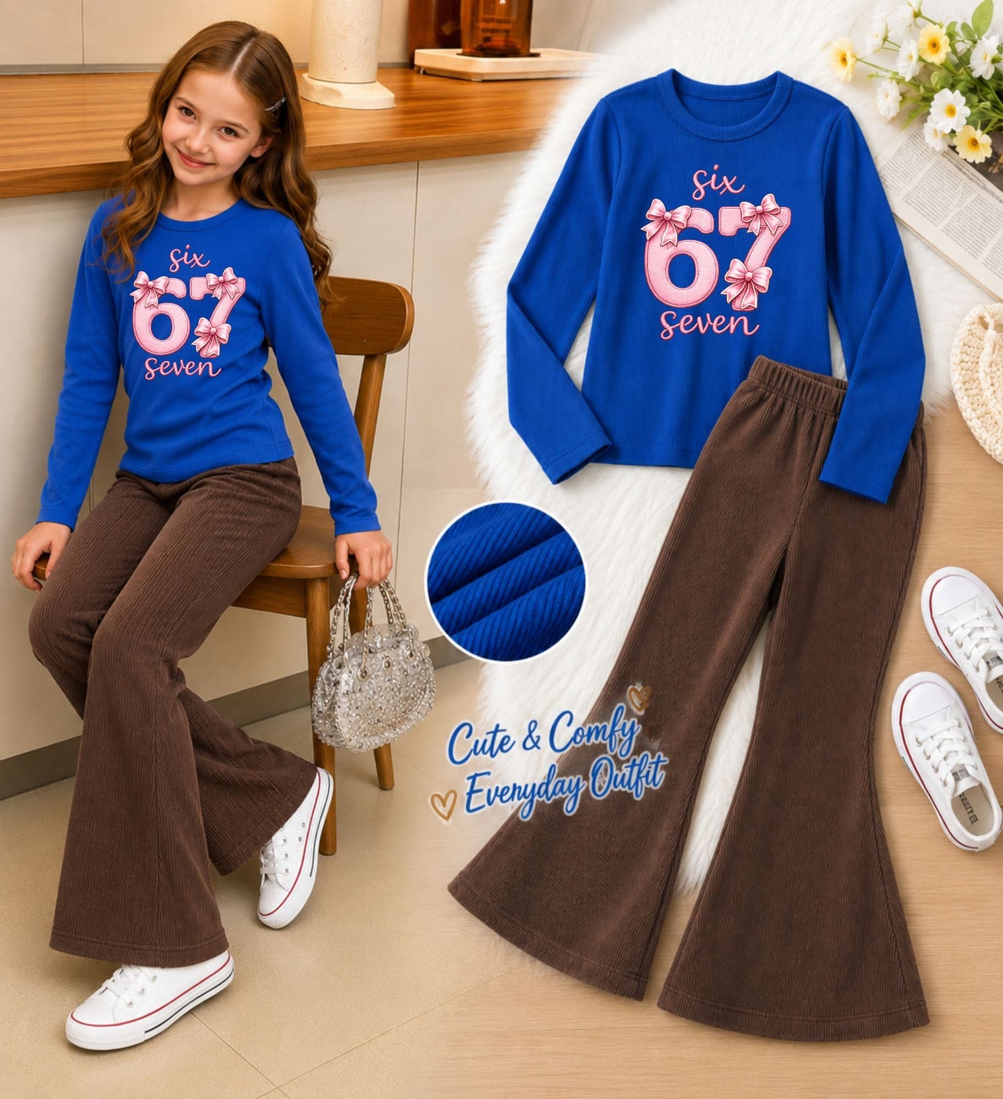 XDM-Mini Fashionista Long Sleeve & Flare Pants Set