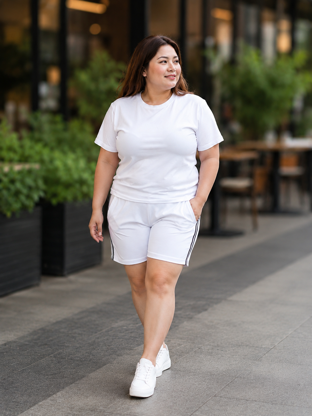 XDM-Korean-Inspired Plus Size Terno Set | Stretch Cotton Spandex Shirt + Premium Yonex Shorts