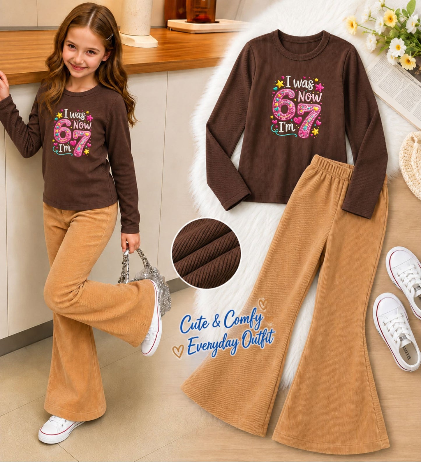 XDM-Mini Fashionista Long Sleeve & Flare Pants Set