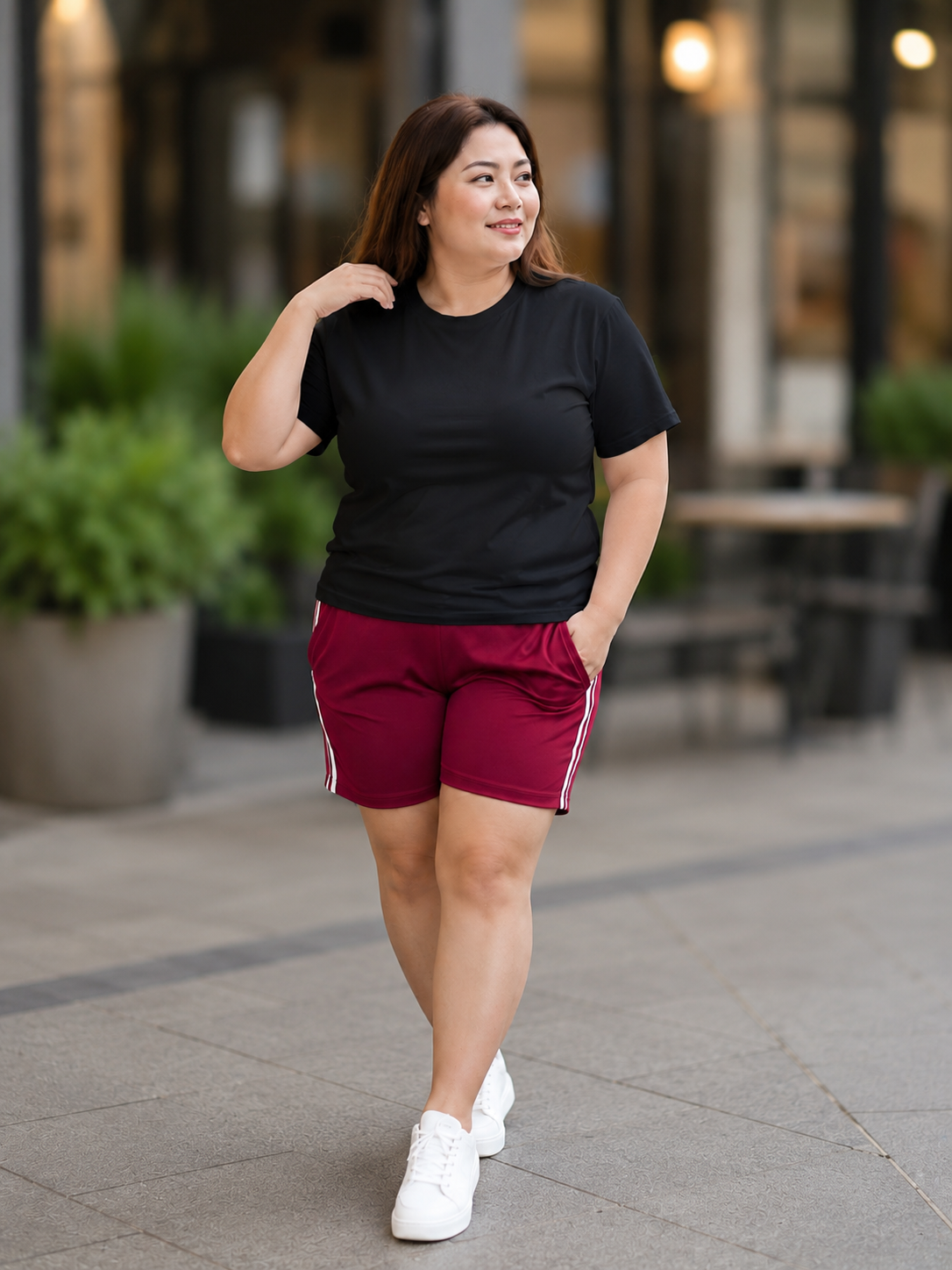 XDM-Korean-Inspired Plus Size Terno Set | Stretch Cotton Spandex Shirt + Premium Yonex Shorts
