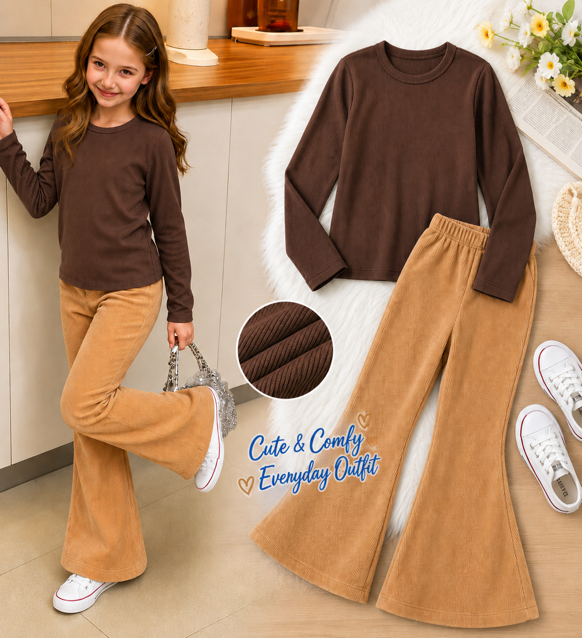 XDM-Mini Fashionista Long Sleeve & Flare Pants Set