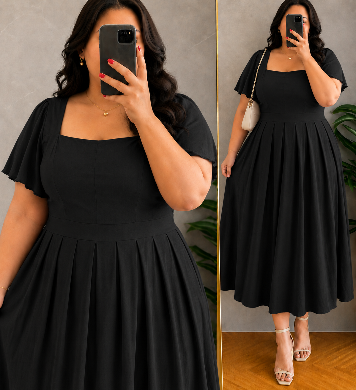 XDM-Celeste Premium Soft Linen Flare Dress | Classy Midi Dress for Women