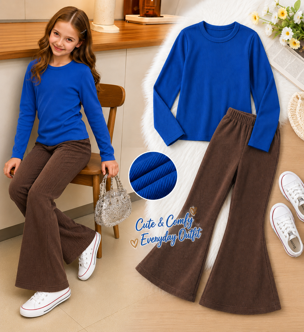 XDM-Mini Fashionista Long Sleeve & Flare Pants Set