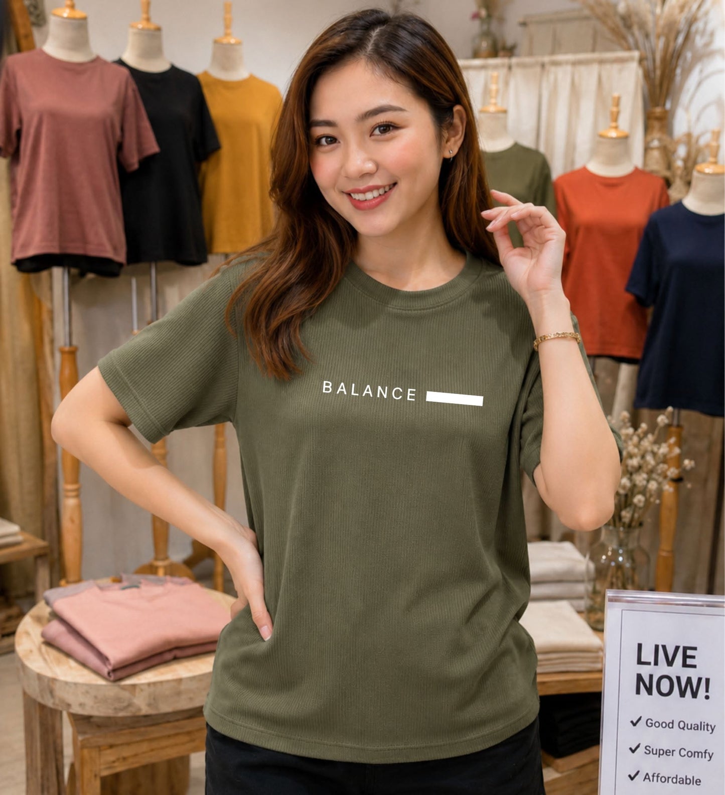 XDM FITS Waffle Basic Tee – Comfy & Sosyal Everyday Top (Regular & Plus Size)